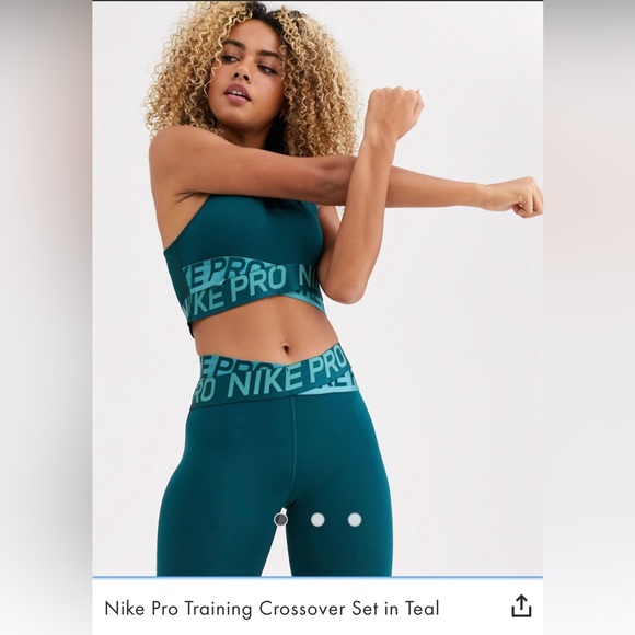 Nike Pro Intertwist 2.0 Training Crossover Set in Teal - Picture 3 of 8